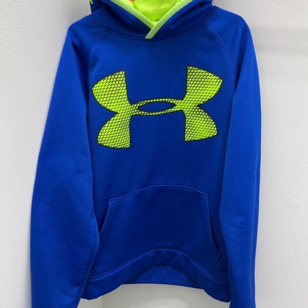 Under Armour Kids Blue and Neon Yellow Hoodie